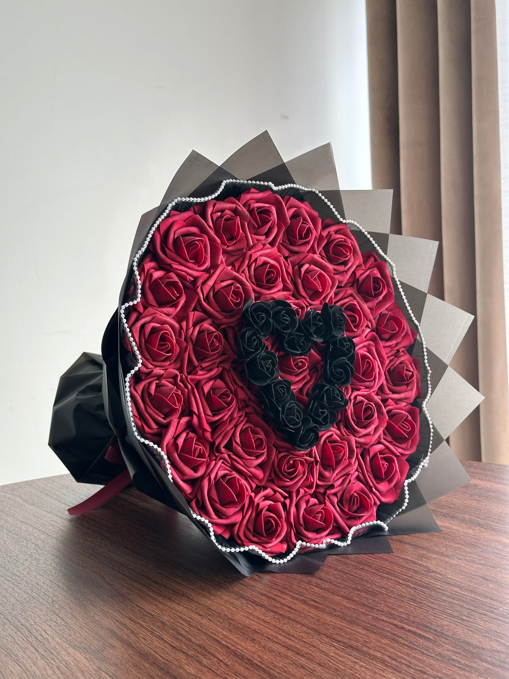 Bouquet cœur noir