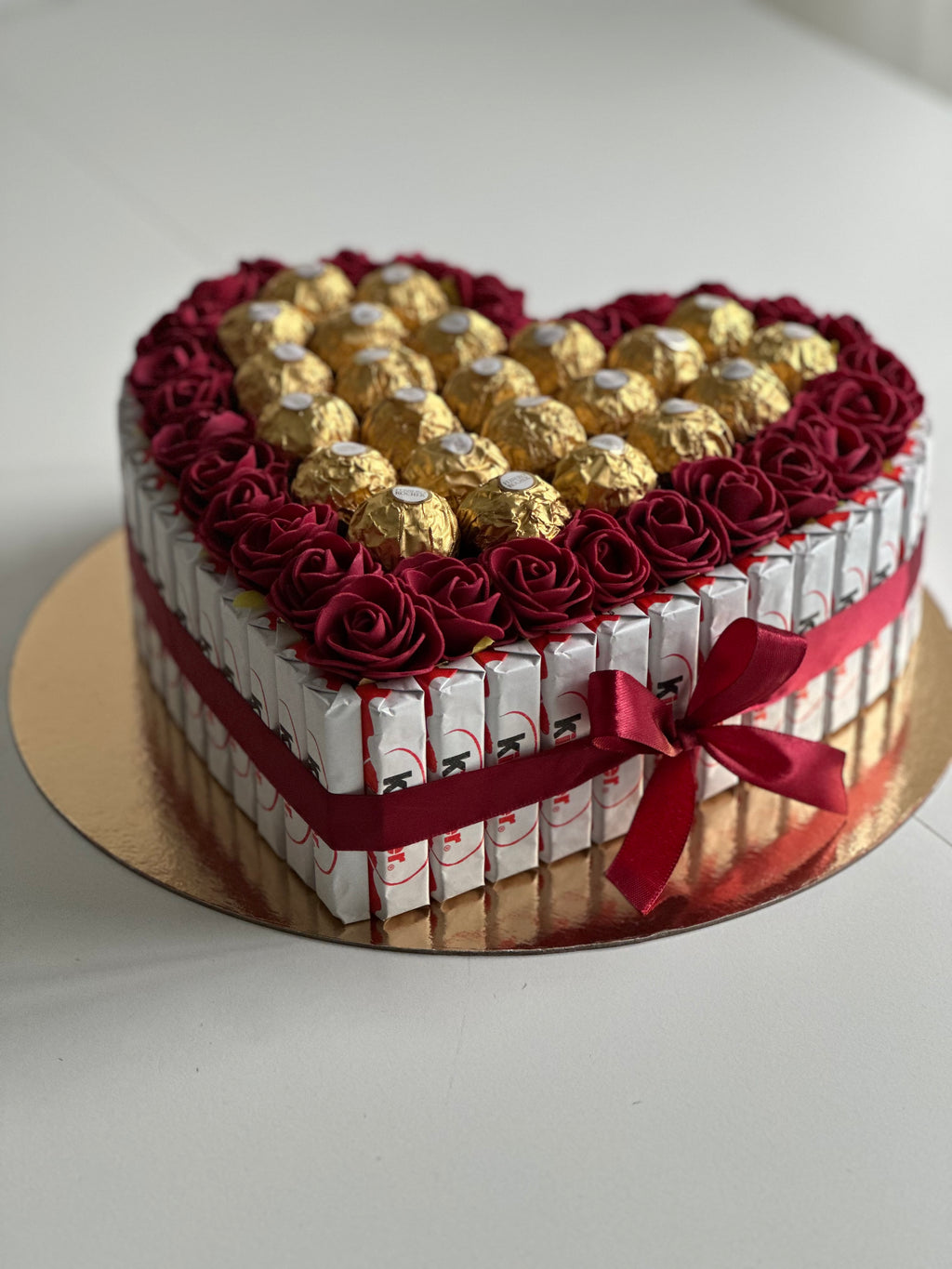 Box en cœur bordeaux + ferrero