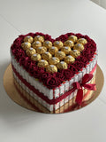 Box en cœur bordeaux + ferrero