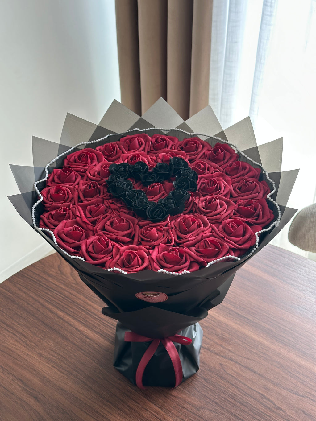 Bouquet cœur noir