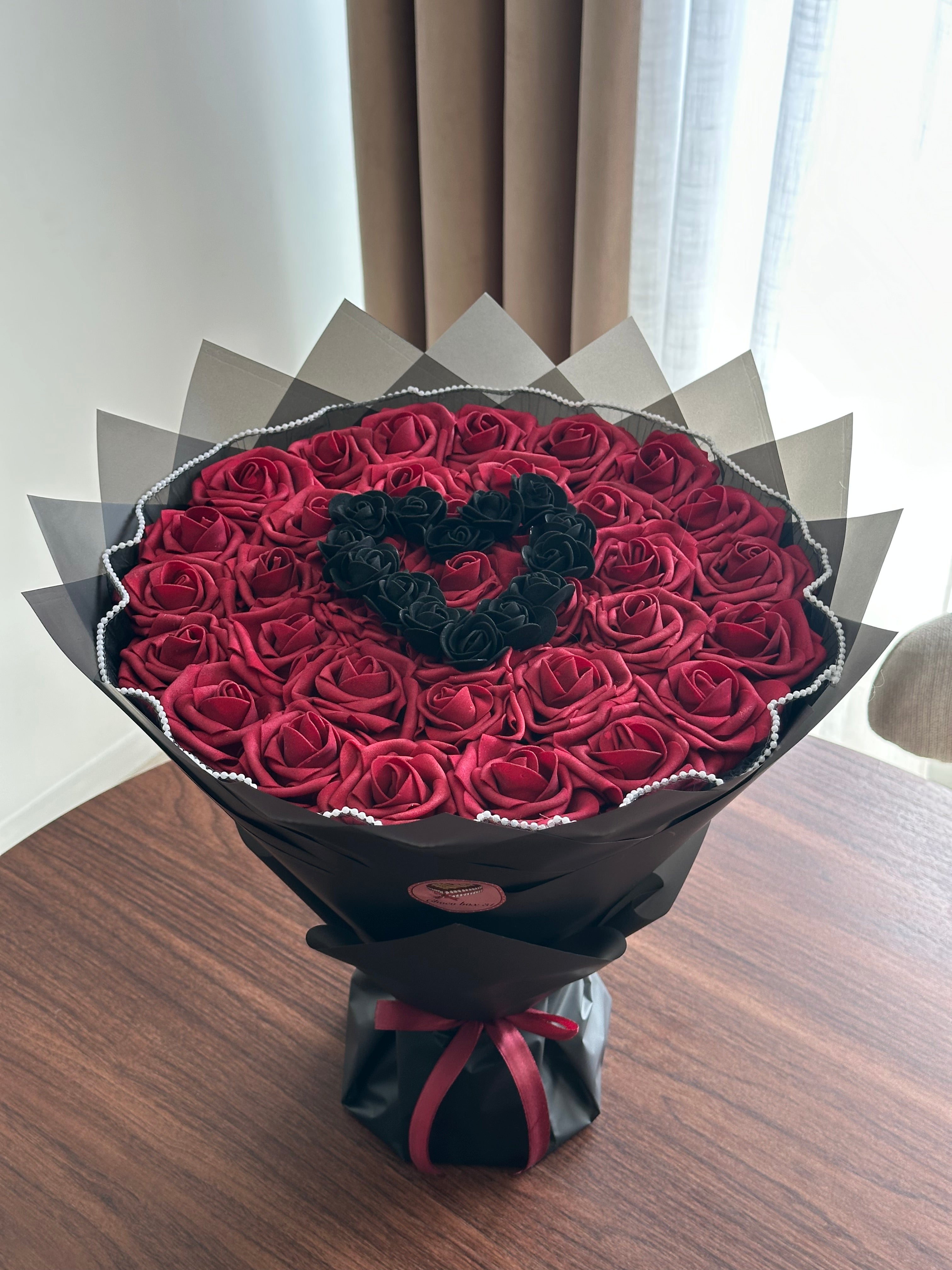 Bouquet cœur noir